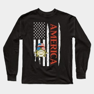 America Fishing Fisherman American Flag 4th of July Men/Women/Kid Long Sleeve T-Shirt